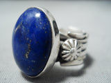 Marvelous Navajo Lapis Sterling Silver Ring Native American-Nativo Arts