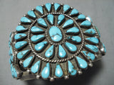 Magnificent Vintage Native American Navajo Sky Blue Turquoise Sterling Silver Bracelet-Nativo Arts