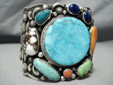 Important Best Native American Navajo Darrell Becenti Turquoise Sterling Silver Bracelet-Nativo Arts