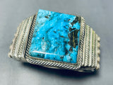Best Squared Vintage Native American Navajo Blue Diamond Turquoise Sterling Silver Bracelet-Nativo Arts