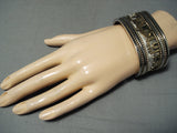 Important Native American Navajo Sterling Silver 12k Gold Storyteller Bracelet-Nativo Arts