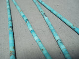Very Rare Longer Vintage Native American Navajo Turquoise Heishi Jacla Earrings-Nativo Arts