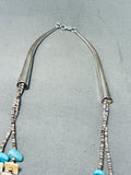 Native American Brilliant Vintage Santo Domingo Turquoise Shell Heishi Sterling Silver Necklace-Nativo Arts
