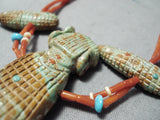Important Vintage Native American Zuni Sandra Quandelacy Turquoise Sterling Silver Necklace-Nativo Arts