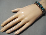 Incredible Vintage Native American Navajo Blue Caeico Lake Turquoise Sterling Silver Bracelet-Nativo Arts