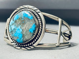 Rare Old Deposit Morenci Turquoise Vintage Native American Navajo Sterling Silver Bracelet-Nativo Arts