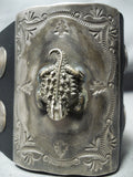 Detailed Toad Vintage Native American Navajo Sterling Silver Ketoh Bracelet-Nativo Arts