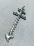 Incredible Vintage Native American Navajo Sterling Silver Cross Pendant-Nativo Arts