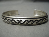 Authentic Vintage Native American Navajo Thomas Singer Sterling Silver Bracelet Old-Nativo Arts