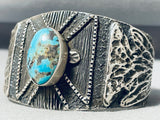 Dumbell Heavy! Native American Navajo 108 Gram Sterling Silver Turquoise Bracelet Cuff-Nativo Arts