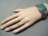 Very Important Vintage Native American Navajo Stanley Parker Turquoise Sterling Silver Bracelet-Nativo Arts