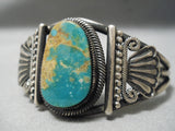 Stunning Vintage Native American Navajo High Grade Turquoise Sterling Silver Bracelet-Nativo Arts