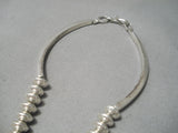 Hand Tooled Vintage Native American Navajo Sterling Silver Tubule Necklace-Nativo Arts