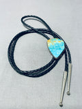 Stunning Vintage Native American Navajo Royston Turquoise Sterling Silver Colossal Bolo-Nativo Arts