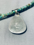 Important Native American Navajo Damale Turquoise Sterling Silver Necklace-Nativo Arts