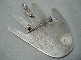 Fascinating Vintage Navajo Native American Sterling Silver Hand Pin Pendant-Nativo Arts