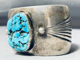 Bursting From Turquoise Vintage Native American Navajo Sterling Silver Bracelet-Nativo Arts