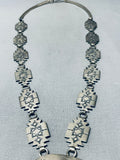 The Finest Vintage Native American Navajo Bear Rug Sterling Silver Hand Tooled Necklace-Nativo Arts