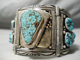 Very Important Vintage Native American Navajo Gibson Nez Sterling Silver 14k Gold Clasp Bracelet-Nativo Arts