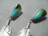 Amazing Navajo Damale Turquoise Sterling Silver Earrings Native American-Nativo Arts