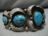 Rare Turquoise Mountain Vintage Native American Navajo Keyonnie Begay Sterling Silver Bracelet-Nativo Arts