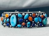 One Of The Best Ever Vintage Native American Navajo Turquoise Sterling Silver Clasp Bracelet-Nativo Arts