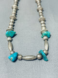 Fabulous Vintage Native American Navajo Kingman Turquoise Sterling Silver Necklace-Nativo Arts
