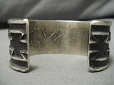 Heavy Heavy!! Native American Sterling Silver Cast Bracelet-Nativo Arts