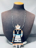The Biggest Ever Native American Zuni Woman Turquoise Sterling Silver Necklace-Nativo Arts