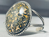 The Best Vintage Native American Navajo Leopard Agate Sterling Silver Bracelet-Nativo Arts