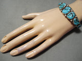 Graduating Ellie Yazzie Vintage Native American Navajo Turquoise Sterling Silver Bracelet-Nativo Arts
