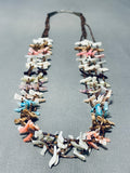 Amazing Vintage Native American Zuni Bird Shell Heishi Sterling Silver Necklace-Nativo Arts