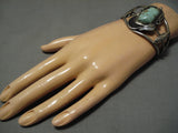 Rare Old Deposit Royston Turquoise Vintage Native American Navajo Sterling Silver Bracelet Old-Nativo Arts
