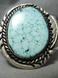 Museum Vintage Native American Navajo Blue Carico Lake Turquoise Sterling Silver Bracelet-Nativo Arts