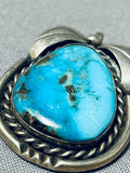 Beautiful Vintage Native American Navajo Morenci Turquoise Sterling Silver Pendant-Nativo Arts