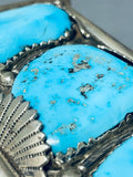 One Of The Best Biggest Vintage Native American Navajo Turquoise Sterling Silver Ketoh Bracelet-Nativo Arts