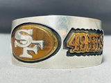 Amazing Vintage Native American Navajo Sterling Silver San Francisco 49ers Bracelet Signed-Nativo Arts
