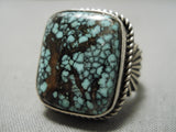 Museum Quality Vintage Native American Navajo Green Turquoise Sterling Silver Ring-Nativo Arts