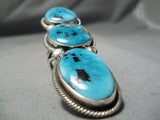 One Of Biggest Craziest Native American Navajo Carico Lake Turquoise Sterling Silver Ring-Nativo Arts