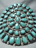 Monster Vintage Native American Navajo Dark Green Turquoise Sterling Silver Bracelet-Nativo Arts