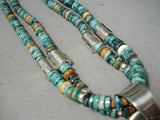 Native American Important Santod Omingo Royston Turquoise Sterling Silver Dan Coriz Necklace-Nativo Arts