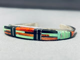 Micro Inlay Southwestern Turquoise Sterling Silver Bracelet-Nativo Arts