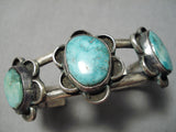 Striking Vintage Native American Navajo Carico Lake Turquoise Sterling Silver Bracelet Old-Nativo Arts