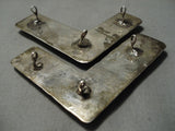 Rare Vintage Native American Navajo Turquoise Sterling Silver Collar Protectors-Nativo Arts