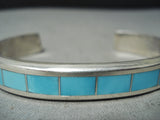 Native American Thick Sturdy Zuni Natural Sterling Silver Bracelet Cuff-Nativo Arts