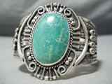 Early Huge Rare Vintage Native American Navajo Cerrillos Turquoise Sterling Silver Bracelet-Nativo Arts