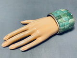 One Of Best Native American Green Turquoise Sterling Silver Bracelet-Nativo Arts