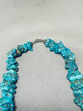180 Gram Vintage Native American Navajo Chunky Nugget Turquoise Sterling Silver Necklace-Nativo Arts