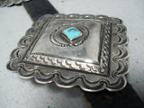 Magnificent Vintage Native American Navajo Morenci Turquoise Sterling Silver Concho Belt Old-Nativo Arts