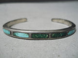 Wonderful Vintage Navajo Turquoise Sterling Silver Bracelet Old Native American-Nativo Arts